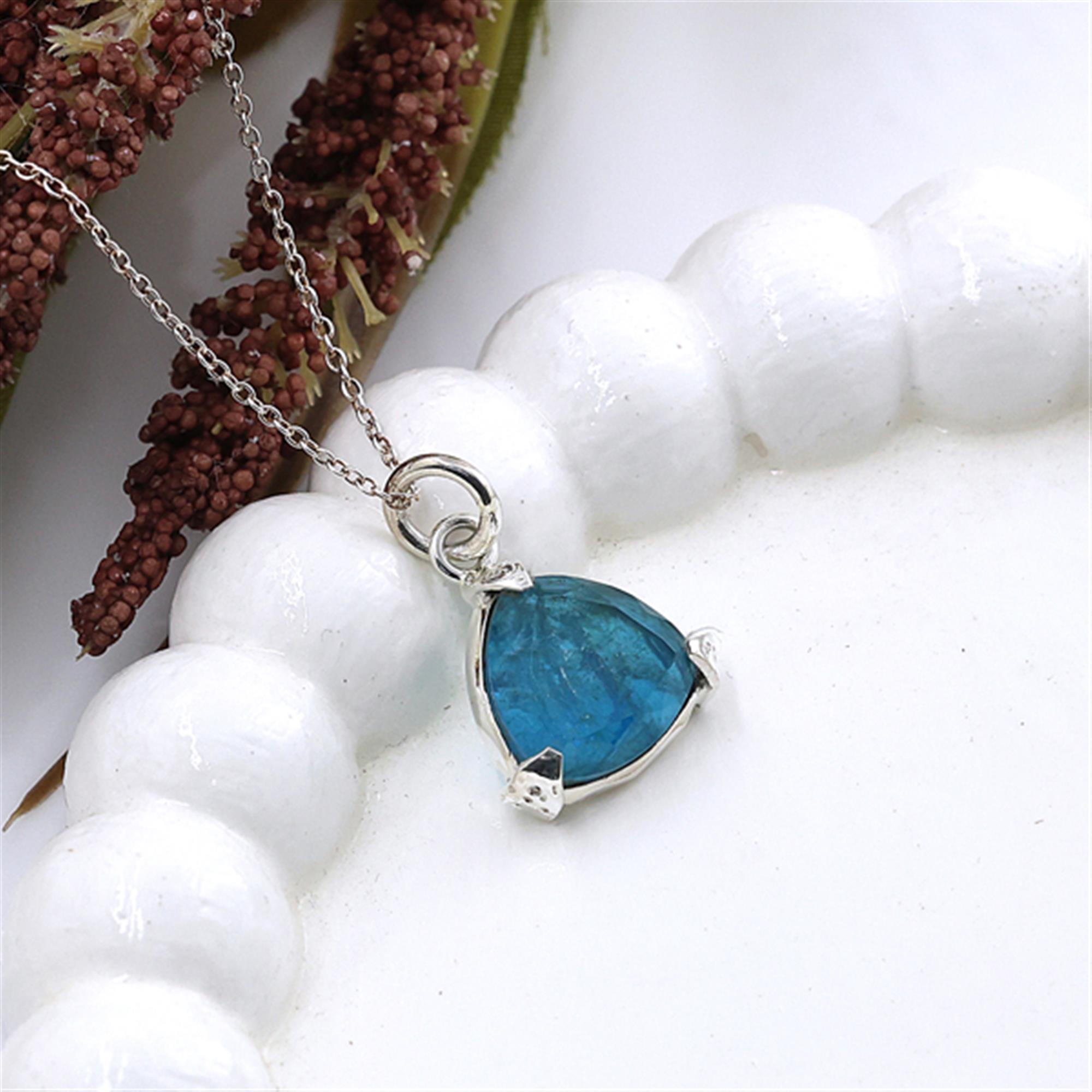 Natural Apatite Pear Shape Minimalist Pendant  