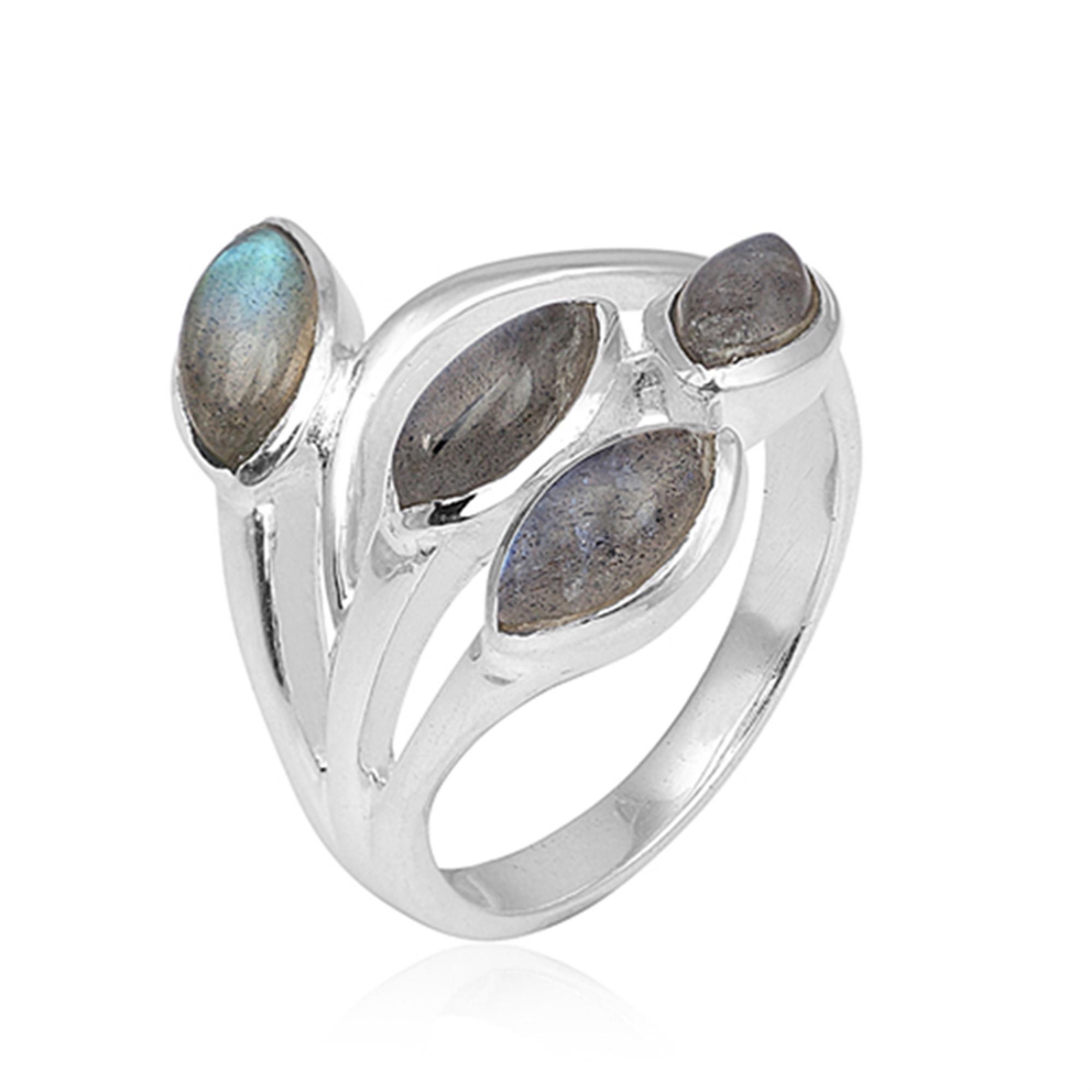 Marquise Shape Labradorite 925 Sterling Silver Ring 