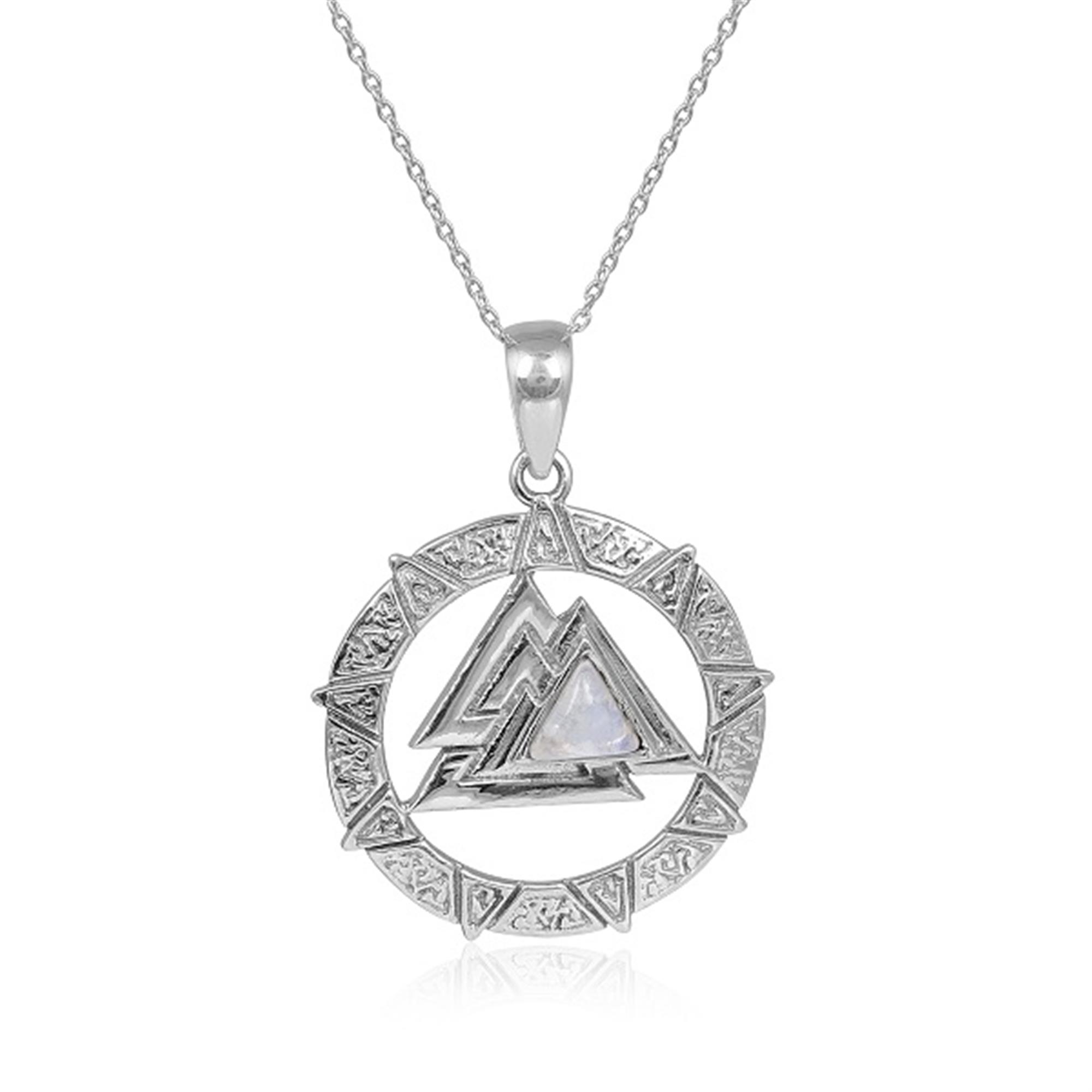 925 Sterling Silver Valknut Moonstone Pendant Jewelry Supplier 