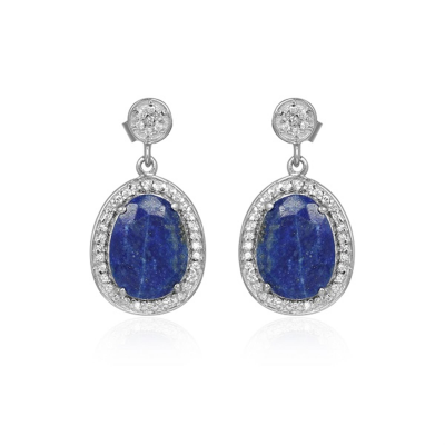 Classic Luxury Lapis Lazuli Gemstone 925 Silver Stud Dangle Earrings Jewellery Distributor  