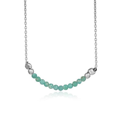 Unique Rondelle Amazonite Beads 925 Sterling Silver Necklace Women Bulk Jewelry Supplier 