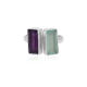 Two Stone Baguette Adjustable 925 sterling Silver Ring Jewelry Distributor | Akrati Jewels Inc