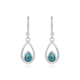 Teardrop Design Genuine Turquoise Dangling 925 Sterling Silver Earrings Fine Jewelry Supplier | Akrati Jewels Inc