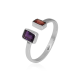 Natural Two Gemstone 925 Sterling Silver Open Shank Ring Fine Jewellery Supplier | Akrati Jewels Inc