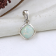 Cushion Shape Sterling Silver Ethiopian Opal Minimalistic Pendant | Akrati Jewels Inc