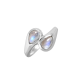 925 Sterling Silver Teardrop Artisan Crafted Nature Inspired Two Band Ring Jewellery Manufacturer | Akrati Jewels Inc