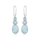 Three Stone 925 Sterling Silver Drop Dangle Handmade Earring Jewelry Distributor | Akrati Jewels Inc