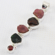 Tourmaline & Garnet Rough Gemstone Pendant Silver Jewelry | Akrati Jewels Inc