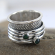 Sterling Silver Spinning Green Onyx Ring Wholesale Jewelery Supplier | Akrati Jewels Inc