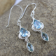 Blue Topaz Gemstone Sterling Silver Earring Jewelry | Akrati Jewels Inc