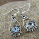 Blue Topaz Gemstone Sterling Silver Earring Jewelry | Akrati Jewels Inc