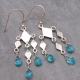 South West Blue Topaz Sterling Silver Earring | Akrati Jewels Inc
