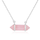 Healing Rose Quartz Crystal Silver Necklace | Akrati Jewels Inc