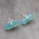 Aqua Chalcedony Sterling Silver Stud Earring | Akrati Jewels Inc