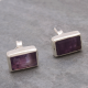 Rectangluo Amethyst Silver Earring Stud | Akrati Jewels Inc