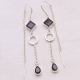 Red Garnet Gemstone Sterling Silver Earring Jewelry | Akrati Jewels Inc