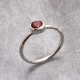 Minimalist Sterling Silver Garnet Ring | Akrati Jewels Inc