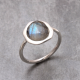 Labradorite Checker Sterling Silver Ring | Akrati Jewels Inc