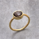 Smoky Quartz Silver Matt Finish 14k Gold Ring | Akrati Jewels Inc