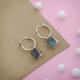 Aquamarine Rough Gemstone Sterling Silver Hoops Earring | Akrati Jewels Inc