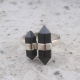 Black Onyx Pencil Quartz Silver Ring Online Gemstone Jewelery | Akrati Jewels Inc