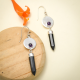 Handcrafted 925 Sterling Silver Black Onyx and Amethyst Earring | Akrati Jewels Inc