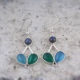 Labradorite , Green Onyx, Chalcedony Gemstone Silver Earring | Akrati Jewels Inc