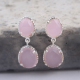 Checker Rose Quartz Sterling Silver Earring | Akrati Jewels Inc
