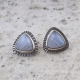 Blue Lace Agate 925 Silver Earring Stud Handmade Jewelery | Akrati Jewels Inc