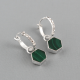 Designer Hoops Handmade Sterling Silver Malachite Earrings | Akrati Jewels Inc