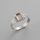 Black Rutile Quartz, CZ Sterling Silver Ring | Akrati Jewels Inc