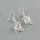 Butterfly Charm Sterling Silver Moonstone Earring Online Gemstone Jewelery | Akrati Jewels Inc