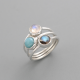 Labradorite, Larimar, Moonstone Sterling Silver Ring | Akrati Jewels Inc