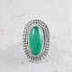 Bali work Green Onyx Gemstone Silver Ring | Akrati Jewels Inc