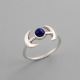 Cresent Moon Sterling Silver Lapis Lazuli Silver Ring | Akrati Jewels Inc