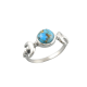 Boho Cresent Moon Sterling Silver Blue Copper Turquoise Ring | Akrati Jewels Inc