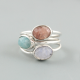 Rhodochrosite & Amazonite & Moonstone Silver Ring Jewelry | Akrati Jewels Inc