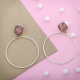 Rhodochrosite Sterling Silver Rough Gemstone Stud Earring | Akrati Jewels Inc