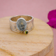 Aquamarine & Peridot Silver Ring Handmade Jewelry | Akrati Jewels Inc