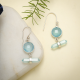 Bezel Set Aqua Chalcedony Sterling Silver Earring | Akrati Jewels Inc