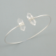 Healing Crystal Quartz Gemstone Sterling Silver Adjustable Bangle | Akrati Jewels Inc