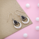 Crescent Moon Sterling Silver Black Onyx Earring | Akrati Jewels Inc