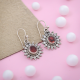 Red Garnet Gemstone Silver Fine Earring | Akrati Jewels Inc