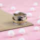 Textured Look Sterling Silver Black Onyx Spinner Ring | Akrati Jewels Inc
