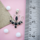 Lotus Design Sterling Silver Black Onyx Pendant | Akrati Jewels Inc