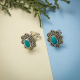 Flower Design Sterling Silver Turquoise Stud Earring Jewelry | Akrati Jewels Inc