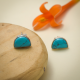 Half Moon Turquoise Silver Stud Earring Jewelery | Akrati Jewels Inc