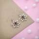 Flower Design Smoky Quartz Gemstone Silver Earring | Akrati Jewels Inc