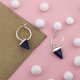 Natural Lapis Lazuli Gemstone Dainty Silver Hoops Earring Jewelery | Akrati Jewels Inc
