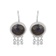 Natural Moonstone checker gemstone oxidized sterling silver dangle earrings | Akrati Jewels Inc